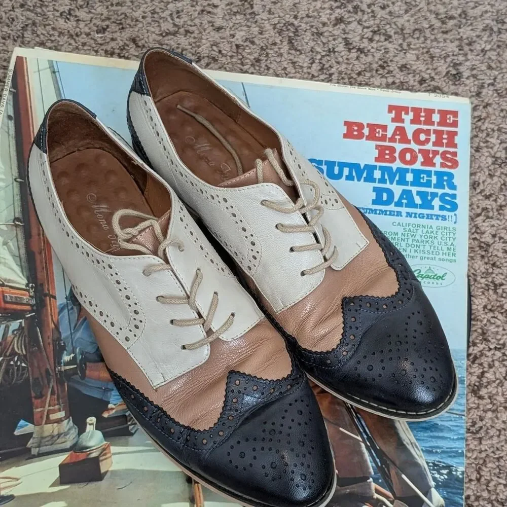 Mona Flying Women's Dance Shoes multicolored color blocked Oxfords EU 41